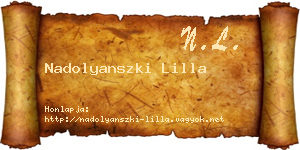 Nadolyanszki Lilla névjegykártya